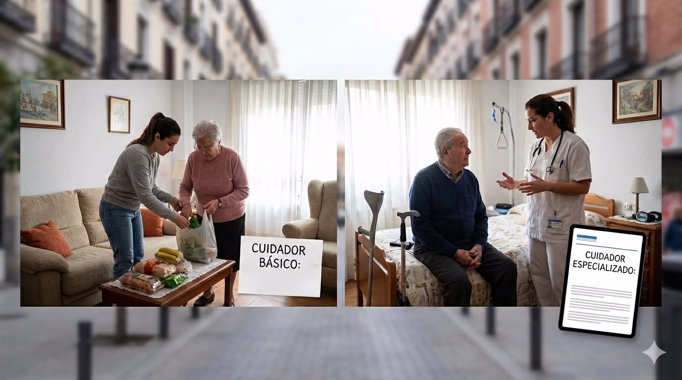 Diferencia de precios entre cuidador básico y especializado en Madrid